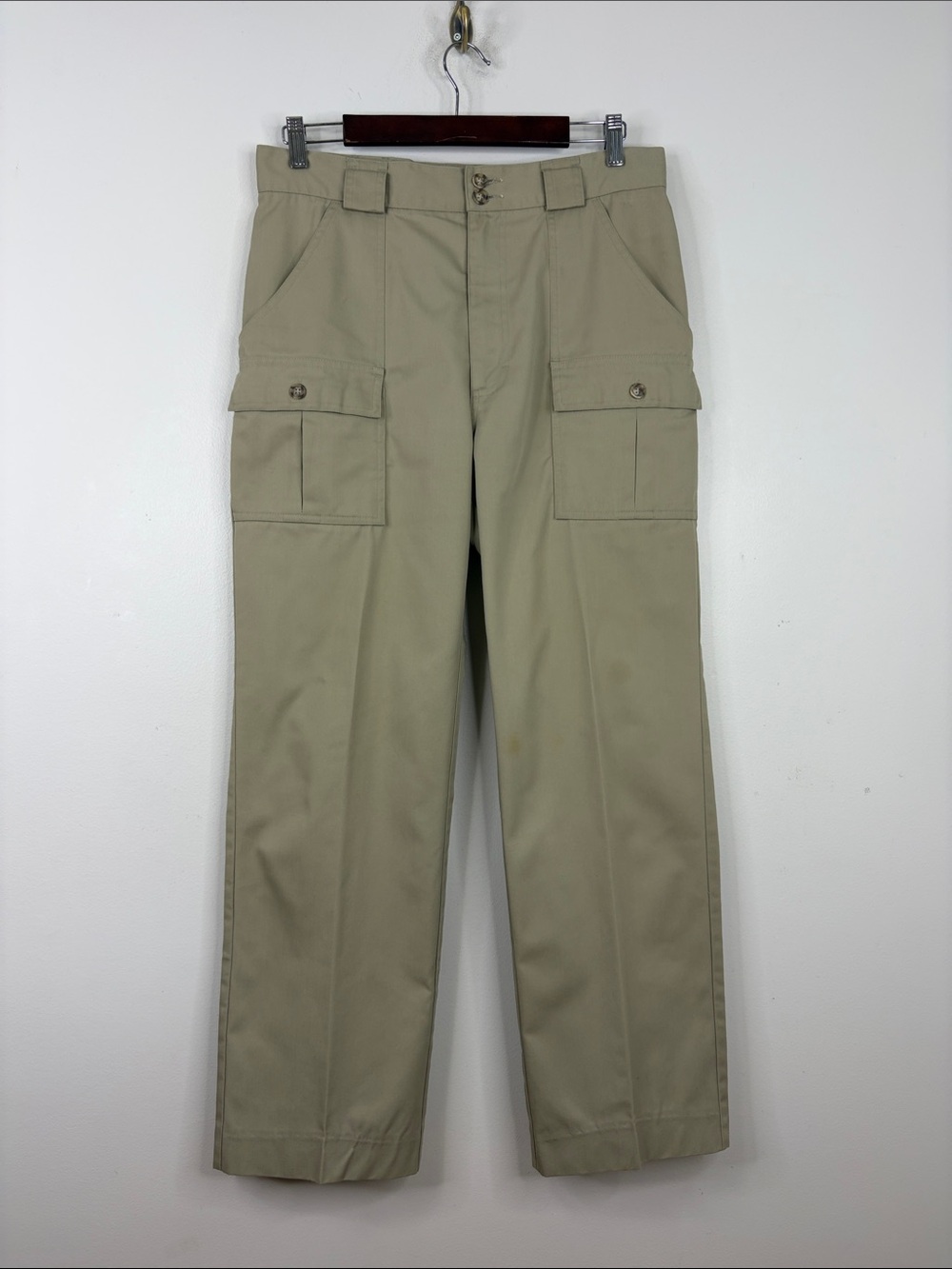 Vintage Tilley Pants Mens 33 x 29 Beige Cargo Straight Leg Made in Canada